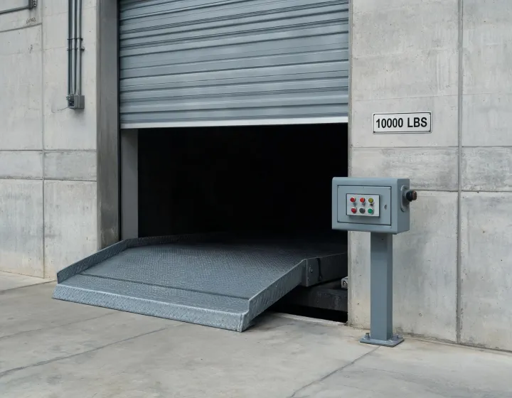 Electric edge of dock leveler control station at a dock